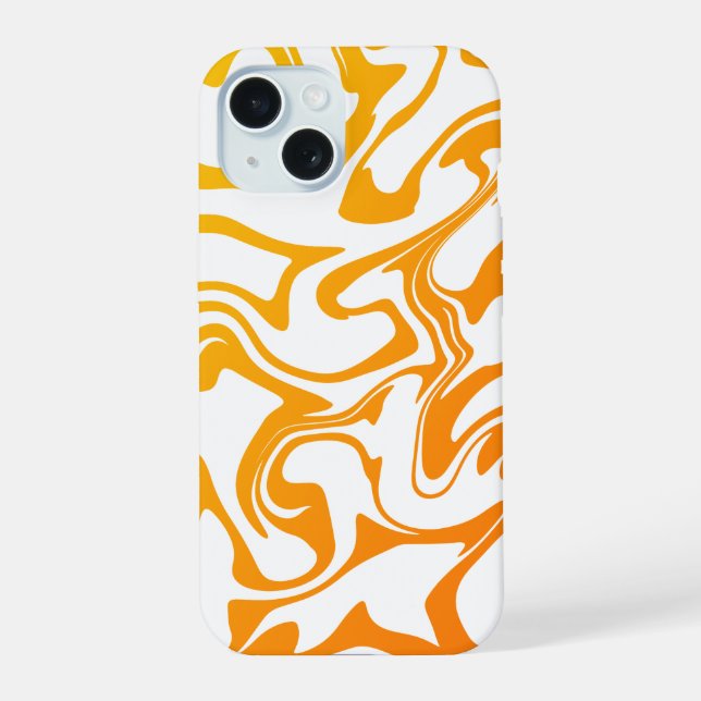 Bold Orange Marble Texture iPhone Case (Back)