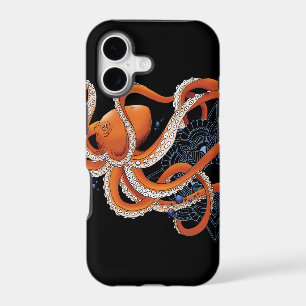 Bold Orange Mesmerising Octopus Mandala
