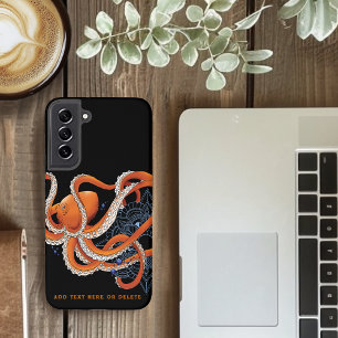 Bold Orange Mesmerising Octopus Mandala Samsung Galaxy Case