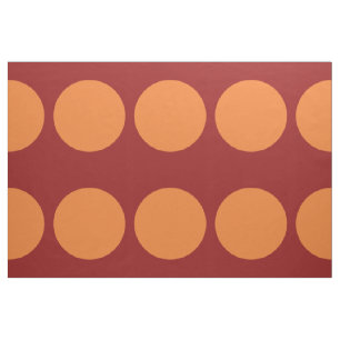 Bold Orange Polka Dots on Red Geometric Fabric