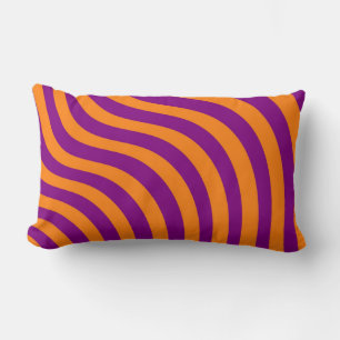 Bold Orange Purple Zebra Stripe Modern Minimalist  Lumbar Cushion