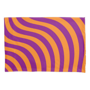 Bold Orange Purple Zebra Stripe Spring Summer Pillowcase