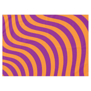 Bold Orange Purple Zebra Stripe Vibrant Spring Tablecloth