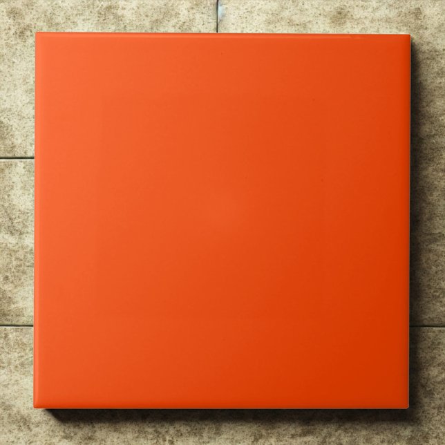 Bold Orange Red #ff4500 Statement Accent Ceramic Tile (Creator Uploaded)