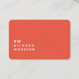 Bold Orange Red with Entrepreneur Name Initials Business Card