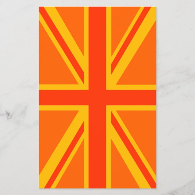 Bold Orange Union Jack British Flag Swag Flyer (Front)