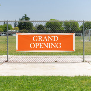 Bold Orange White Framed Business Grand Opening Banner