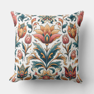 Bold Ornate Floral Throw Pillow