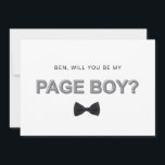 Bold outline page boy proposal card<br><div class="desc">Designed to coordinate with our Bold Type Collection, this modern page boy proposal card features outline bold type text with a classic bow tie. Please dont forget to change the message on the back of the card. Remove the message if it is not required. For more advanced customisation of this...</div>