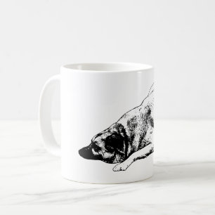 Bold Outlined Dog Inspires Calm in Winter Mornings Coffee Mug