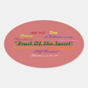 Bold oval sticker Fruit of the sprit verse!