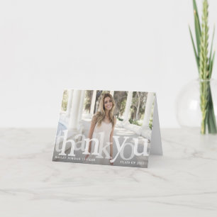 Bold Overlay Graduation Class Year Thank You Card