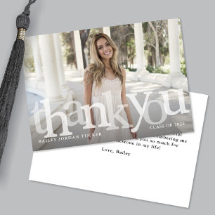 Bold Overlay Graduation Class Year Thank You Card