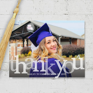 Bold Overlay Graduation Thank You Postcard