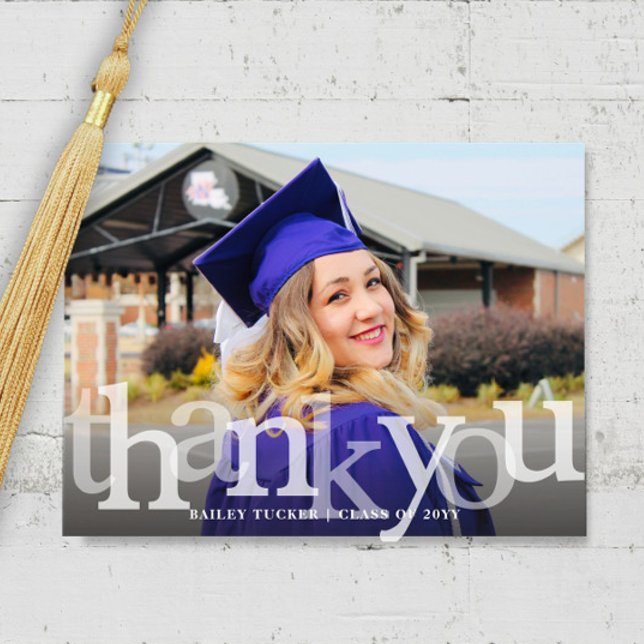 Bold Overlay Graduation Thank You Postcard (Creator Uploaded)