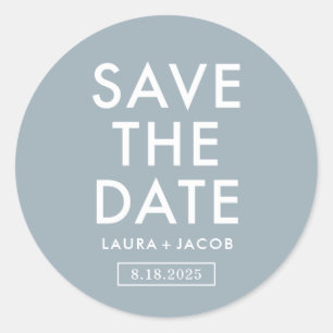 Bold Overlay Save The Date Sticker Editable Colour
