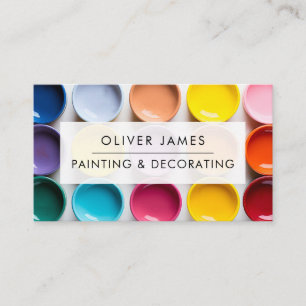 Bold paint pots Artist Painter or Decorator Business Card