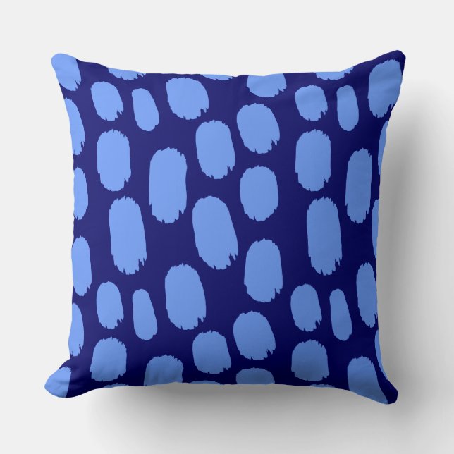 Bold Painted Spots - Baby Blue on Dark Blue 000066 Cushion (Front)