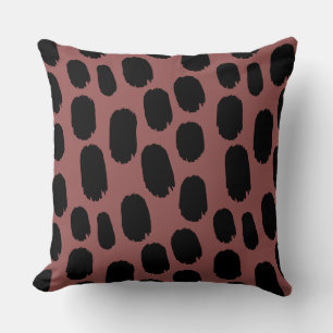 Bold Painted Spots - Black on Brown 955251 Cushion