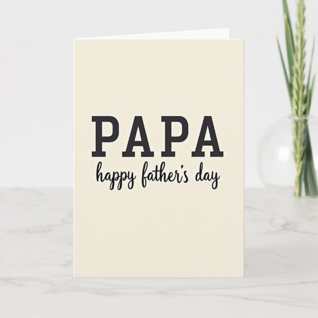Bold Papa Fathers Day Card (Front)