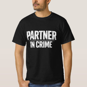 Bold Partner in Crime Couple's Typography T-Shirt