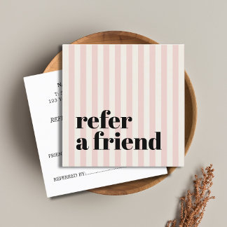 Bold Pastel Stripes Black Beauty Salon Referral Card