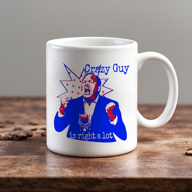 Bold Patriot Crazy Conspiracy Meme Freedom Loving Coffee Mug (Crazy conspiracy guy meme conservative political humor patriotic freedom loving coffee mug)