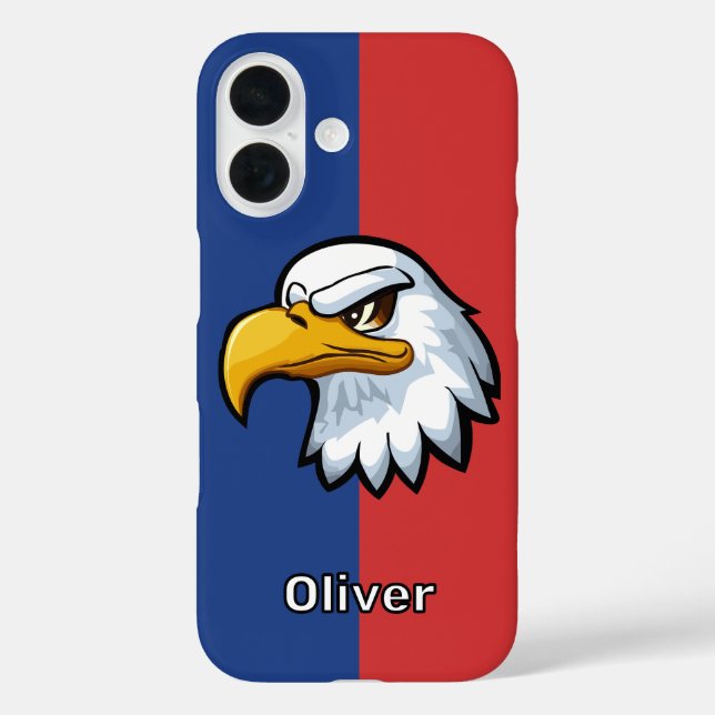 Bold Patriotic Cartoon Eagle Personalised Case-Mate iPhone Case (Back)