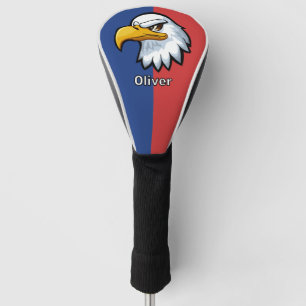 Bold Patriotic Cartoon Eagle Personalised Golf Head Cover