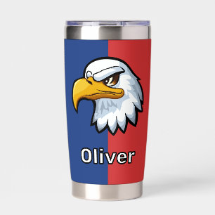 Bold Patriotic Cartoon Eagle Personalised Insulated Tumbler
