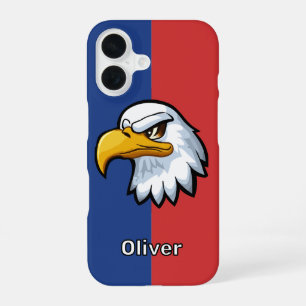 Bold Patriotic Cartoon Eagle Personalised iPhone 16 Case
