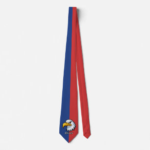 Bold Patriotic Cartoon Eagle Personalised Tie
