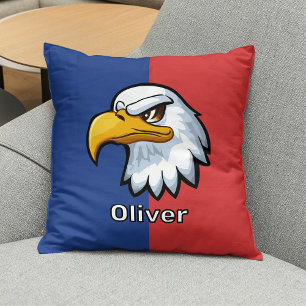 Bold Patriotic Cartoon Eagle Personalized Cushion
