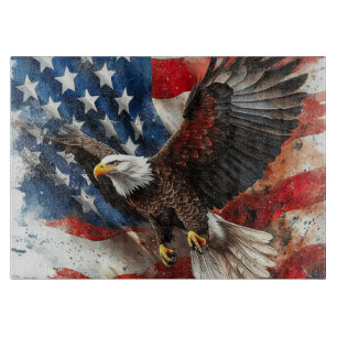Bold Patriotic Eagle Art Cutting Board
