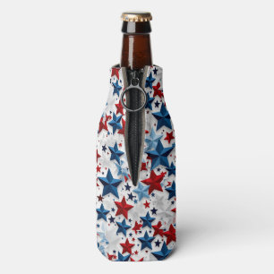 Bold Patriotic Starburst Bottle Cooler