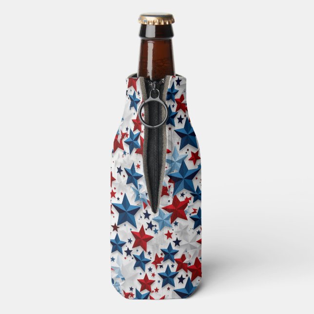 Bold Patriotic Starburst Bottle Cooler (Bottle Back)