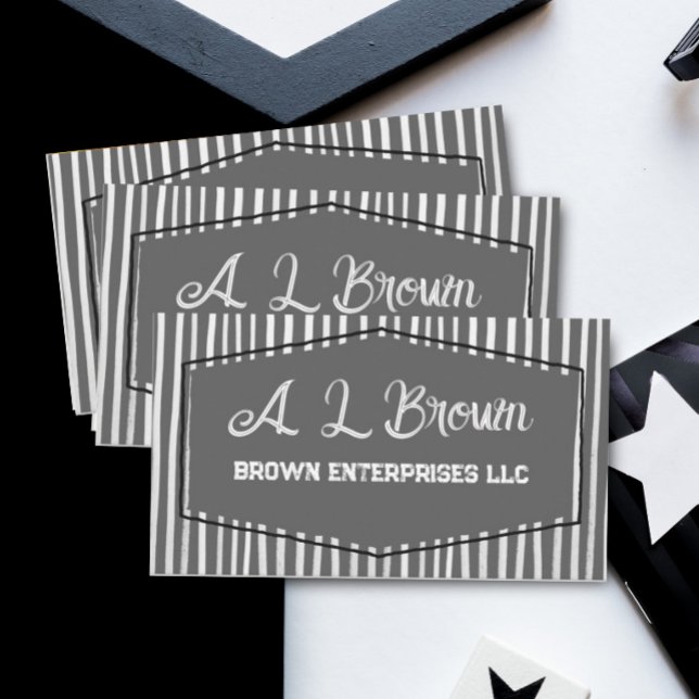 bold pattern charcoal grey painted stripes custom business card (Creator Uploaded)