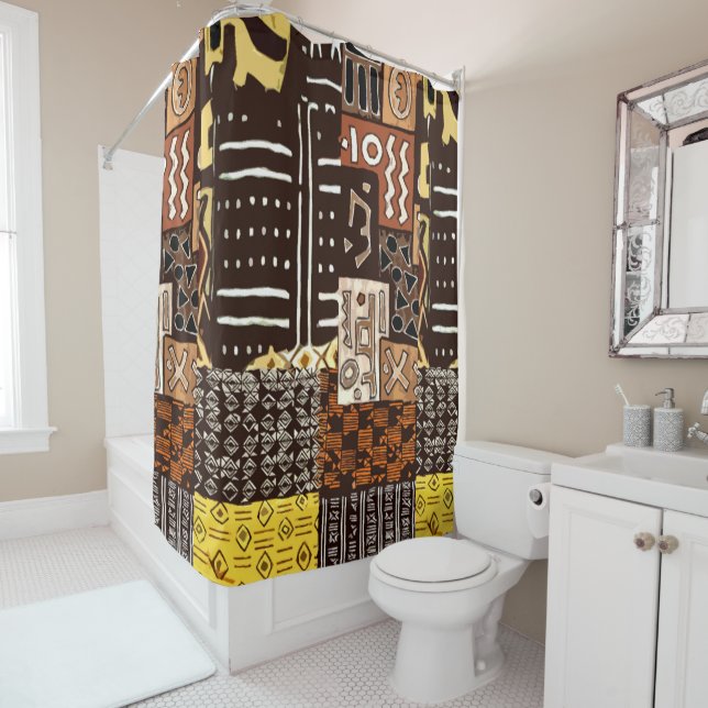 “Bold Patterns, Rich History” Shower Curtain (In Situ)