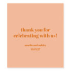 Bold Peach Orange Retro Custom Wedding Thank You