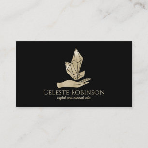Bold Pearl Crystal Hand Boho Custom Gem Logo Business Card