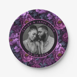 Bold Peonies Plates For Bridal Shower Party