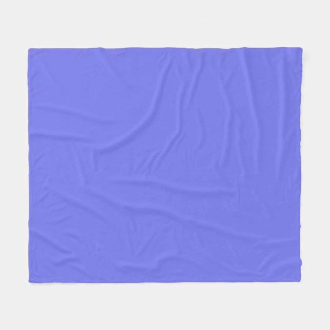 Bold periwinkle statement colour fleece blanket (Front (Horizontal))