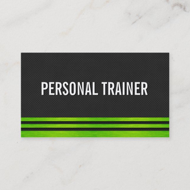 Bold Personal Trainer Fitness Business Cards (Front)