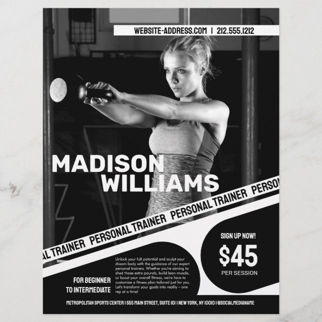 Bold Personal Trainer Photo Flyer (Front)