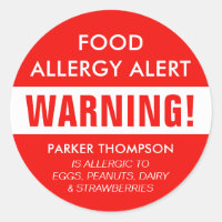 Bold Personalised Food Allergy Alert Kids