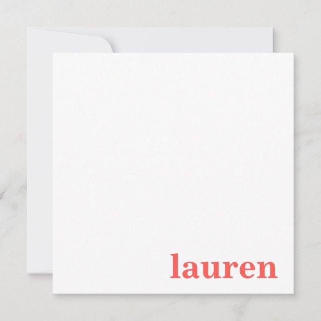 Bold Personalised Name Typography Custom Card (Front)
