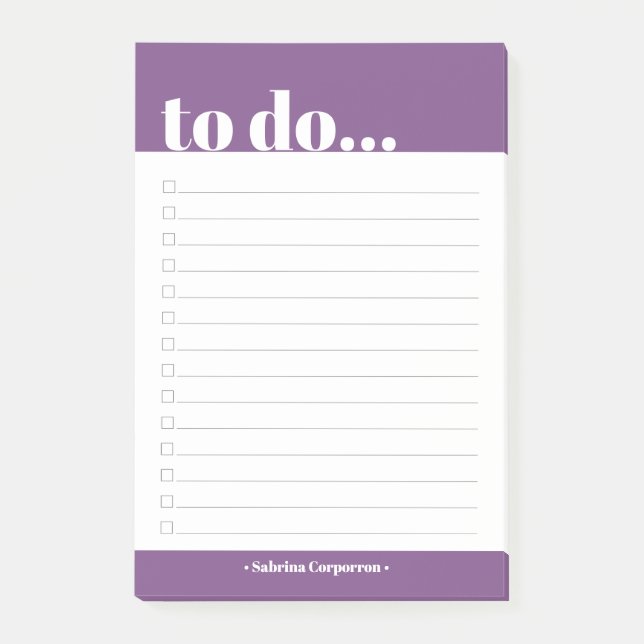 Bold Personalised To do list with checkboxes Post-it Notes (Front)