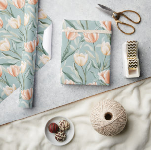 Bold Petals Tulip Print Wrapping Paper