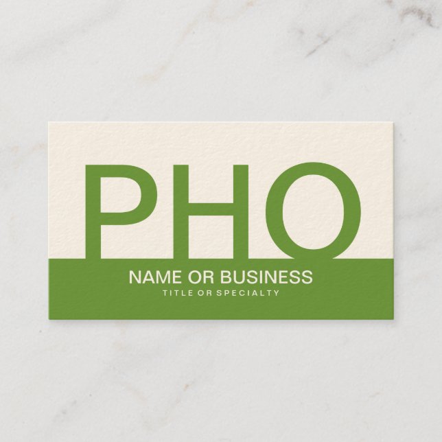 bold PHO (colour customisable) Business Card (Front)