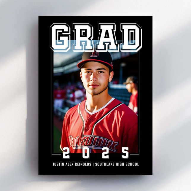 Bold Photo Modern Graduation Invitation (Creator Uploaded)